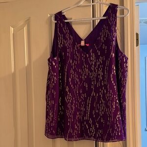 Purple Lilly Pulitzer Tank Top. NWT. Gold trim